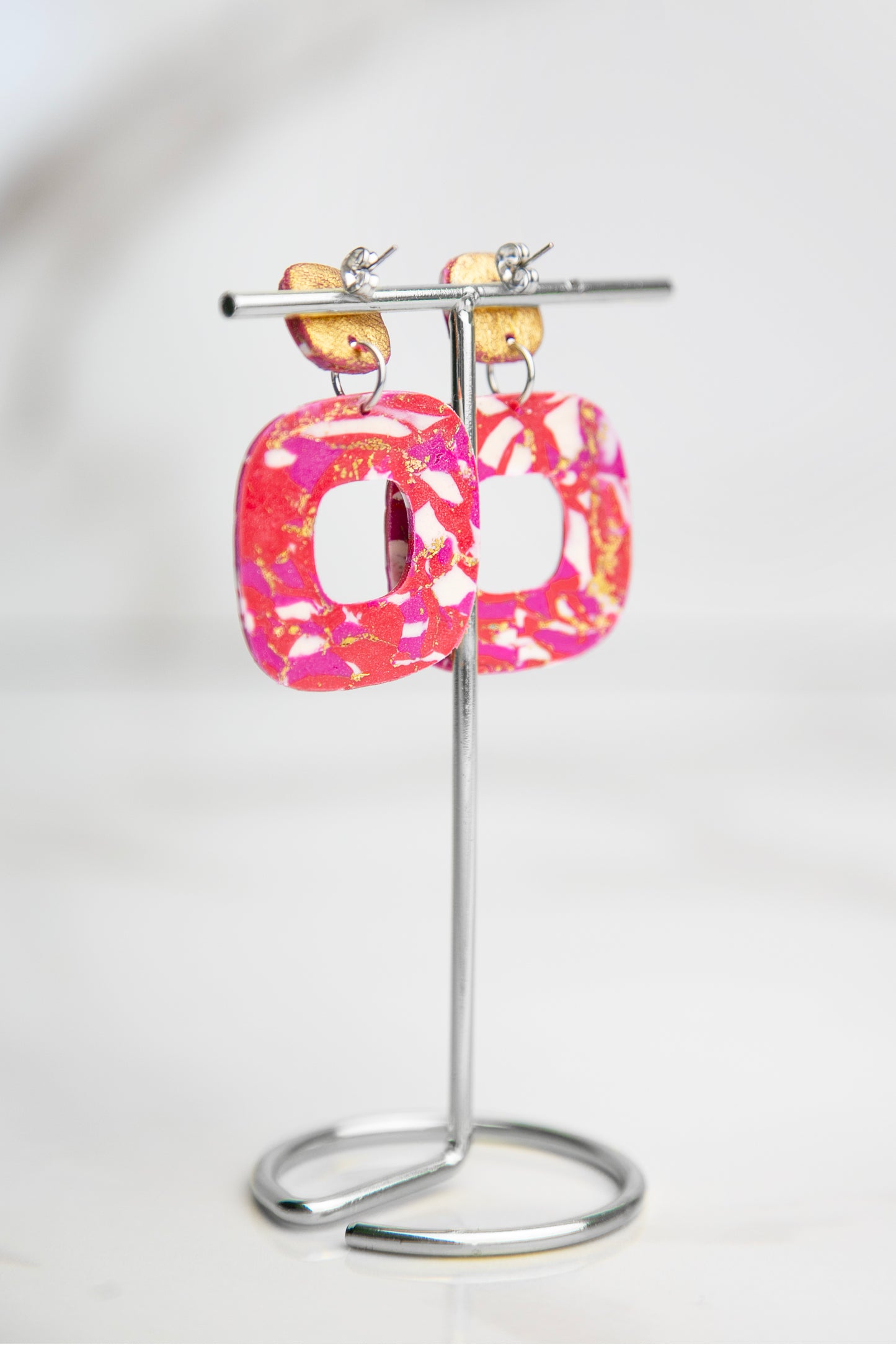 Boucles d'oreilles | squircles - Effet marbré