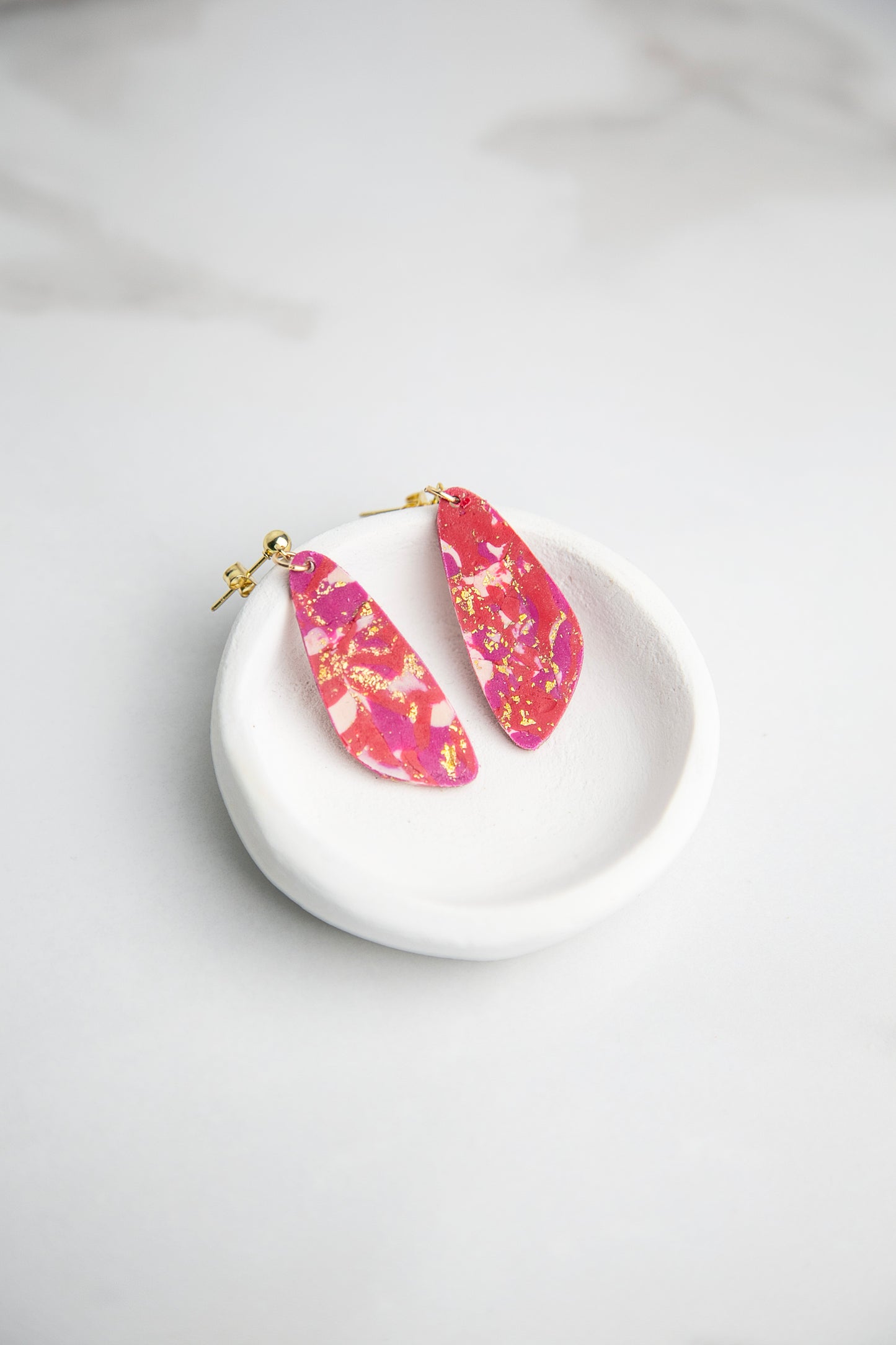 Boucles d'oreilles | Triangles - Effet marbré