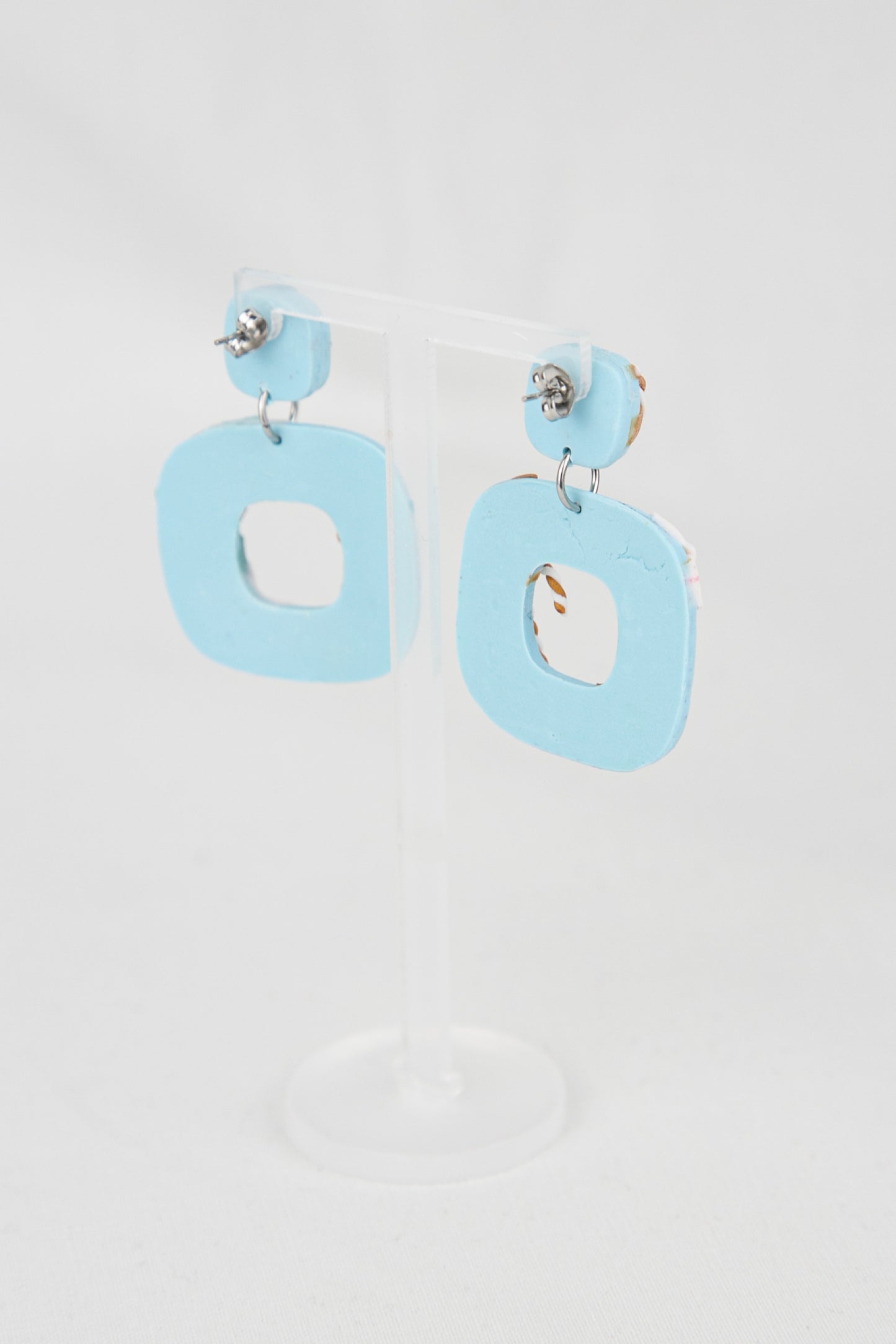 Boucles d'oreilles | Squircles - Noël Bleu