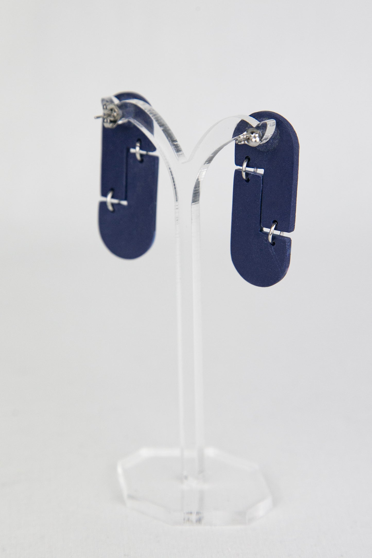 Boucles d'oreilles | Balances - Motif léopard bleu