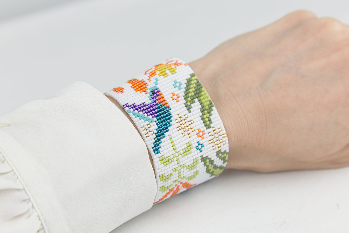 Bracelet | Miyuki - Des Plumes et des Fleurs - Violet