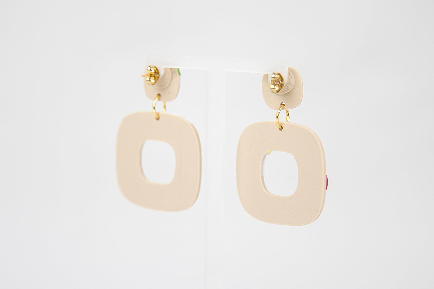 Boucles d'oreilles | Squircles - Marguerites et Coccinelles