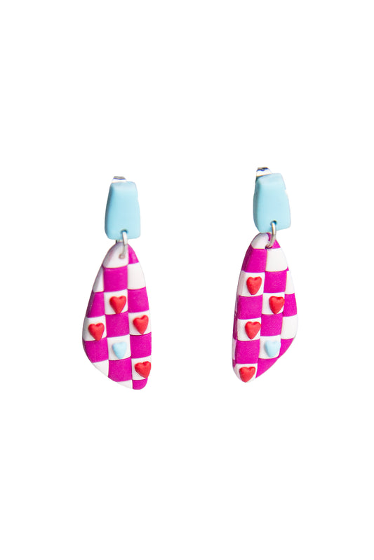 Boucles d'oreilles | Damiers de coeurs