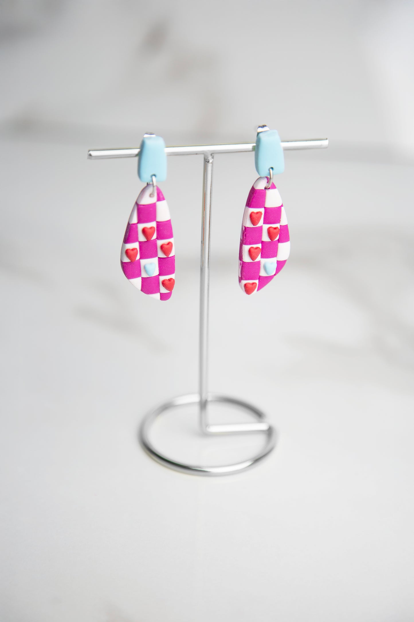 Boucles d'oreilles | Damiers de coeurs