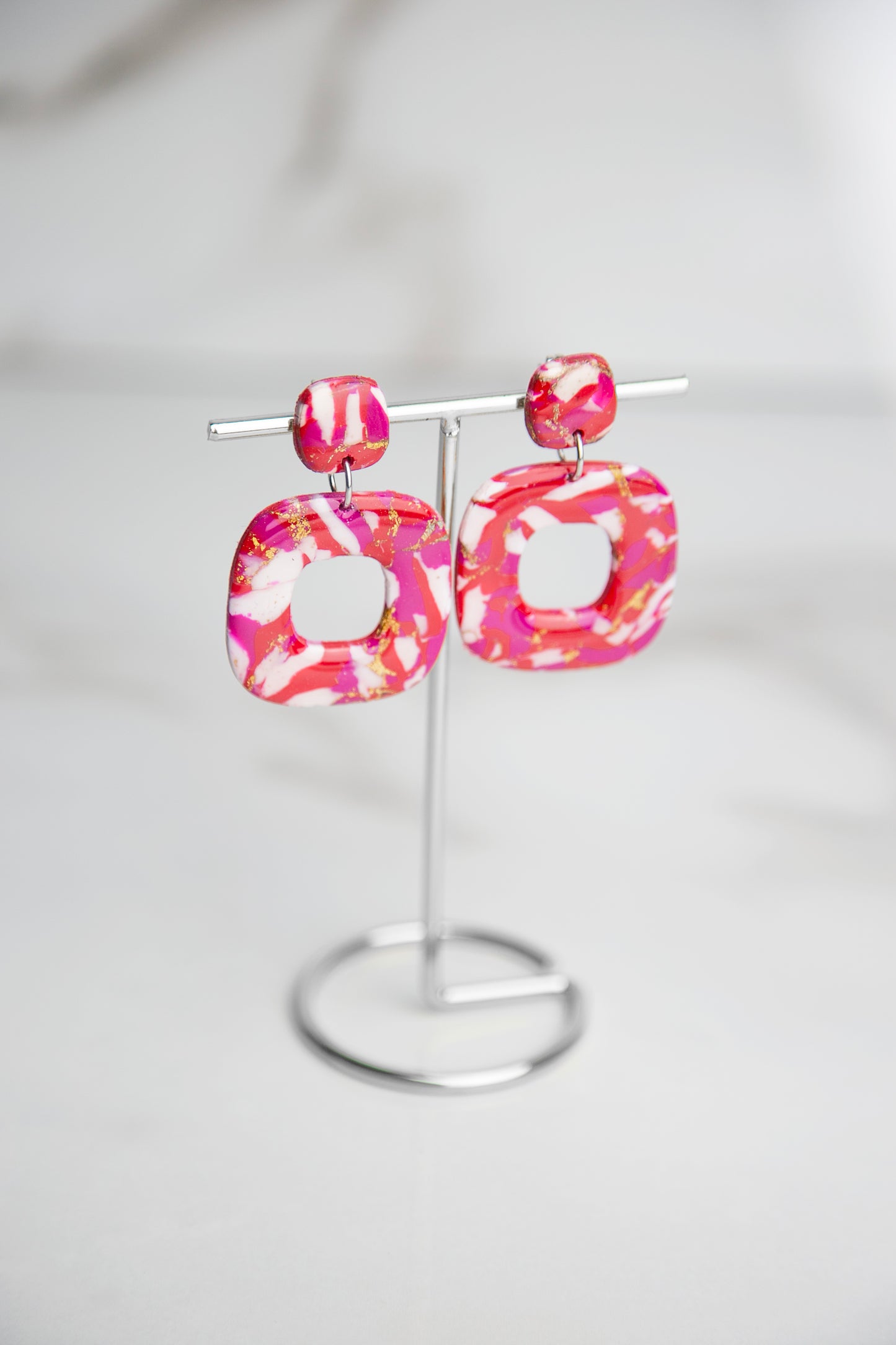 Boucles d'oreilles | squircles - Effet marbré