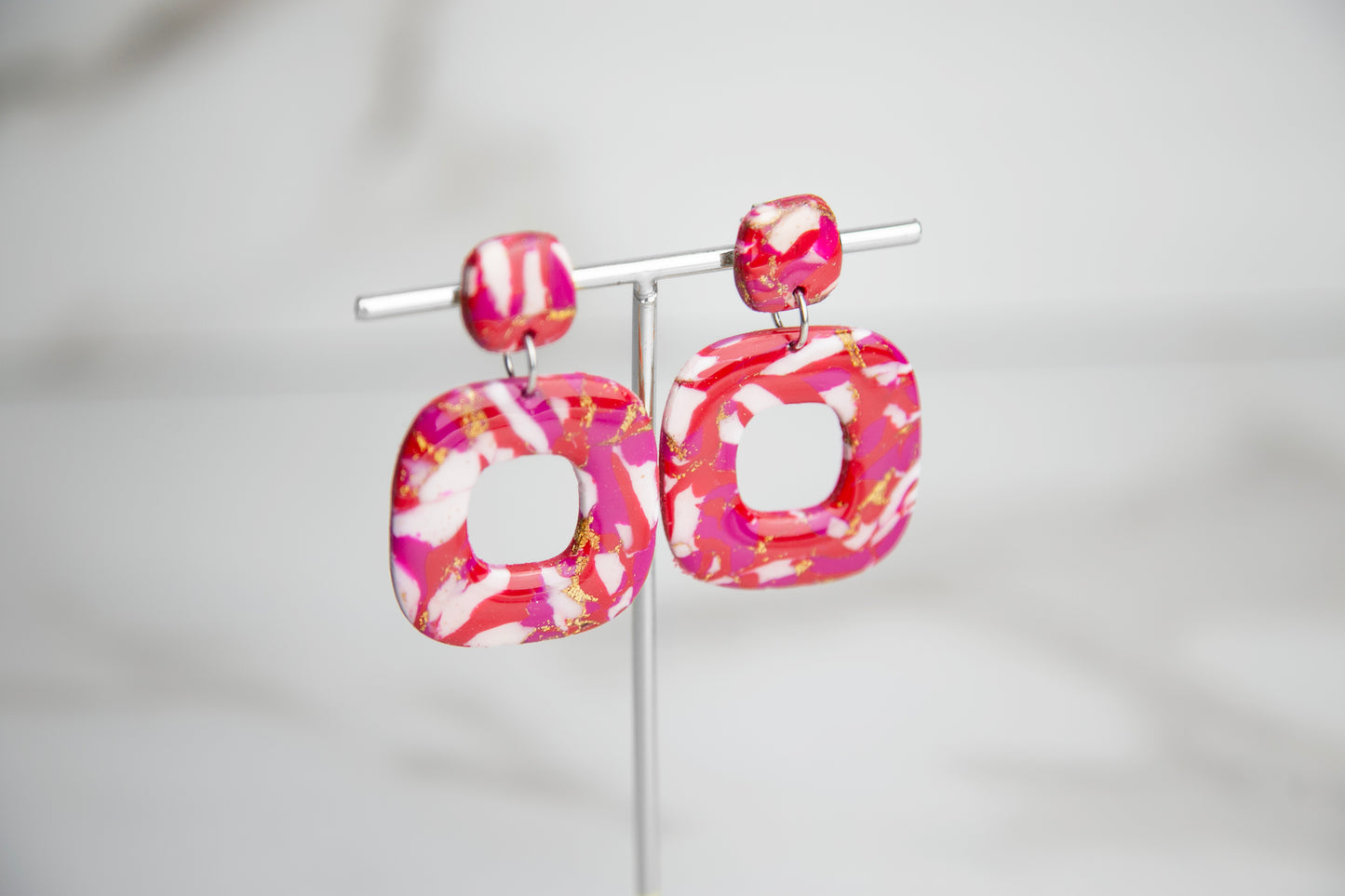 Boucles d'oreilles | squircles - Effet marbré