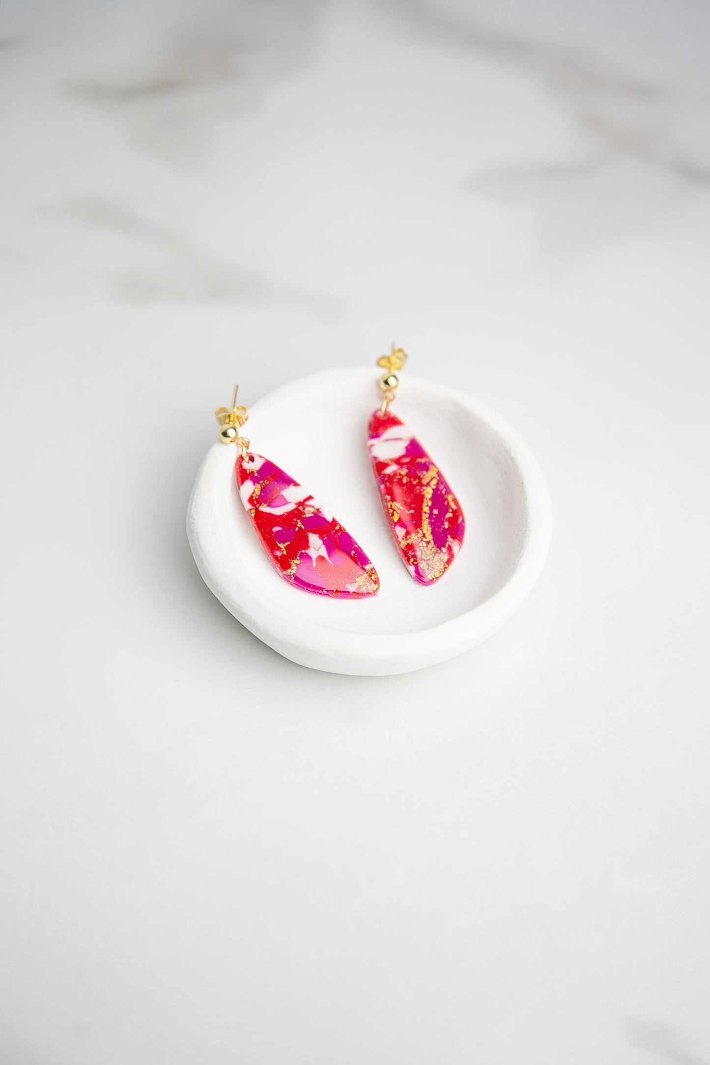 Boucles d'oreilles | Triangles -  Effet marbré