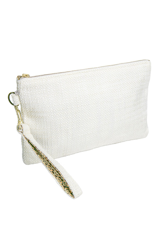 Pochette poignée amovible | Texture Blanche