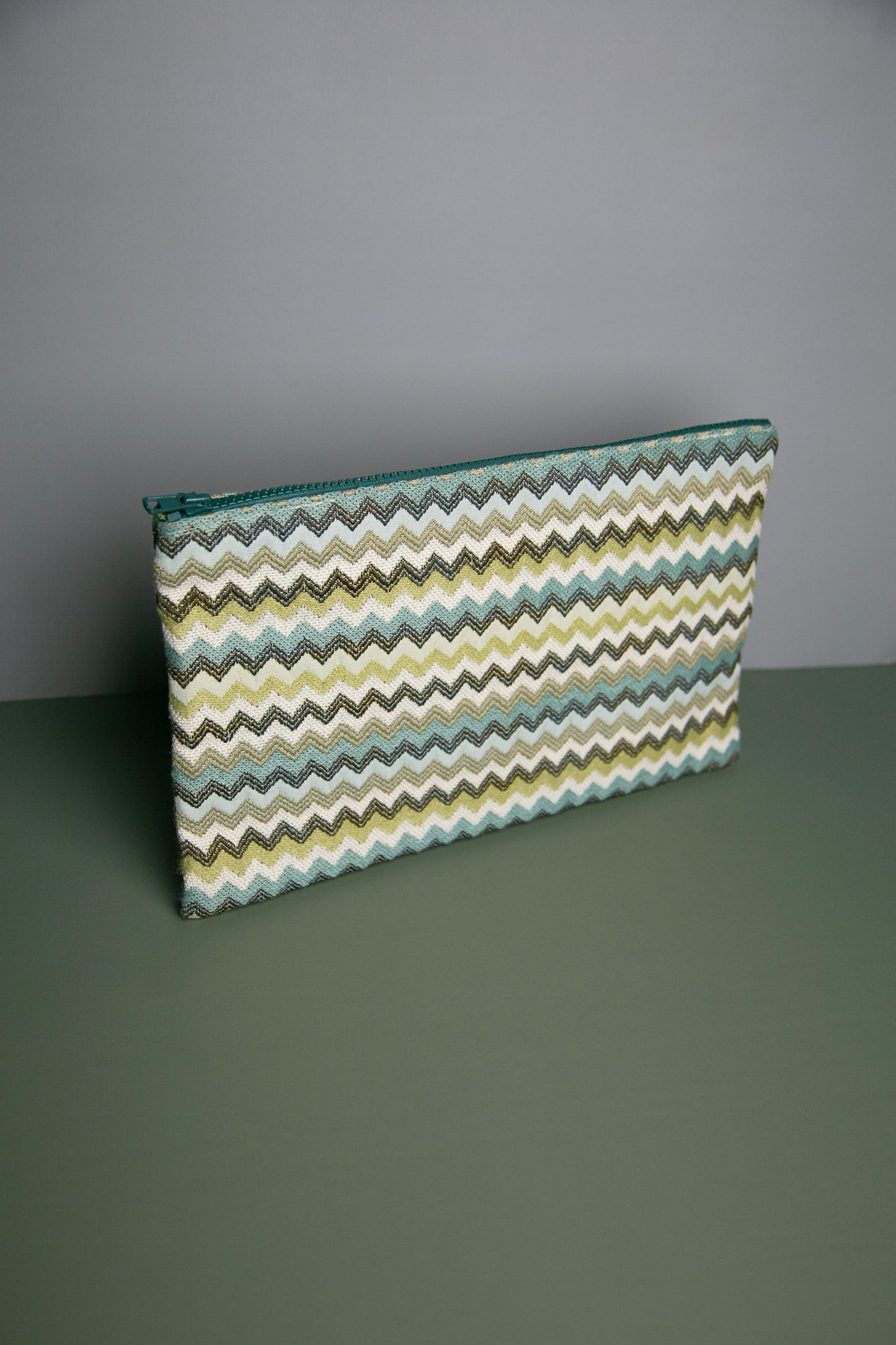 Pochette poignée fixe | Jacquard chevrons