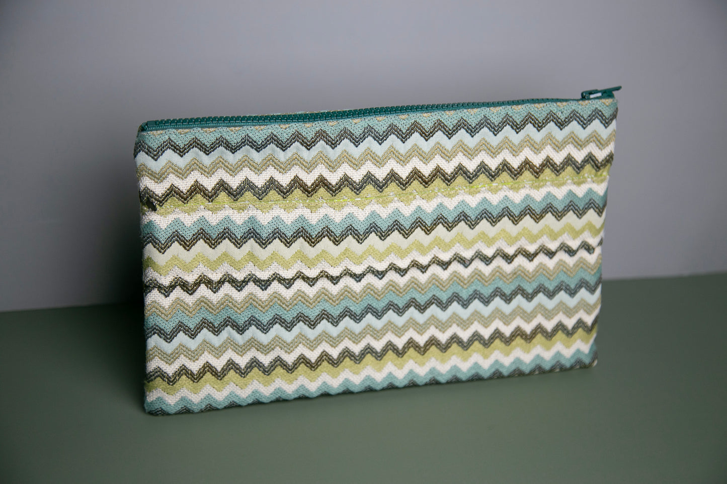 Pochette poignée fixe | Jacquard chevrons