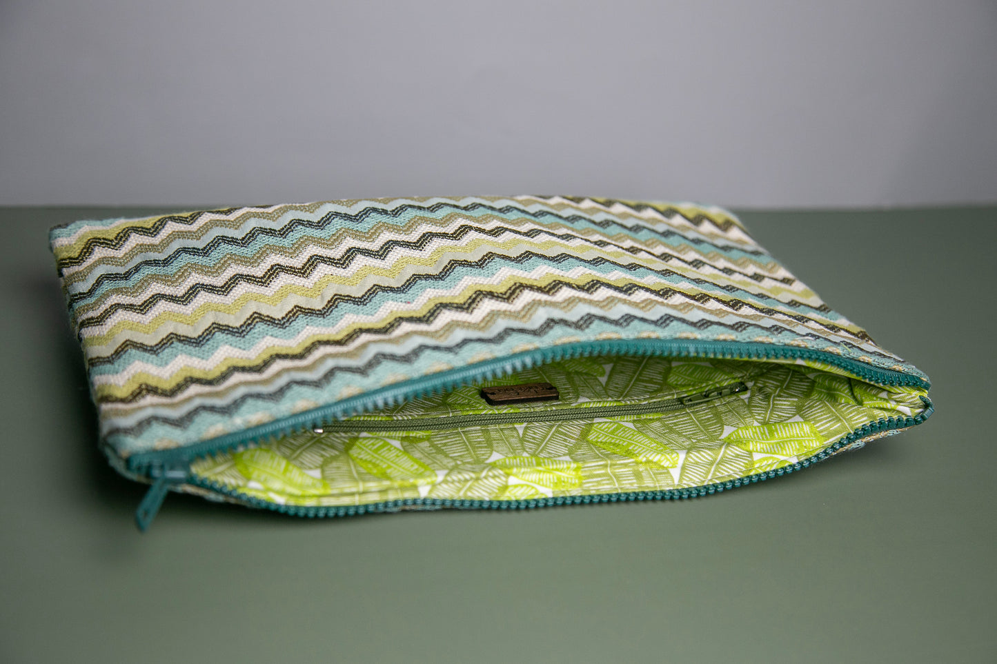 Pochette poignée fixe | Jacquard chevrons