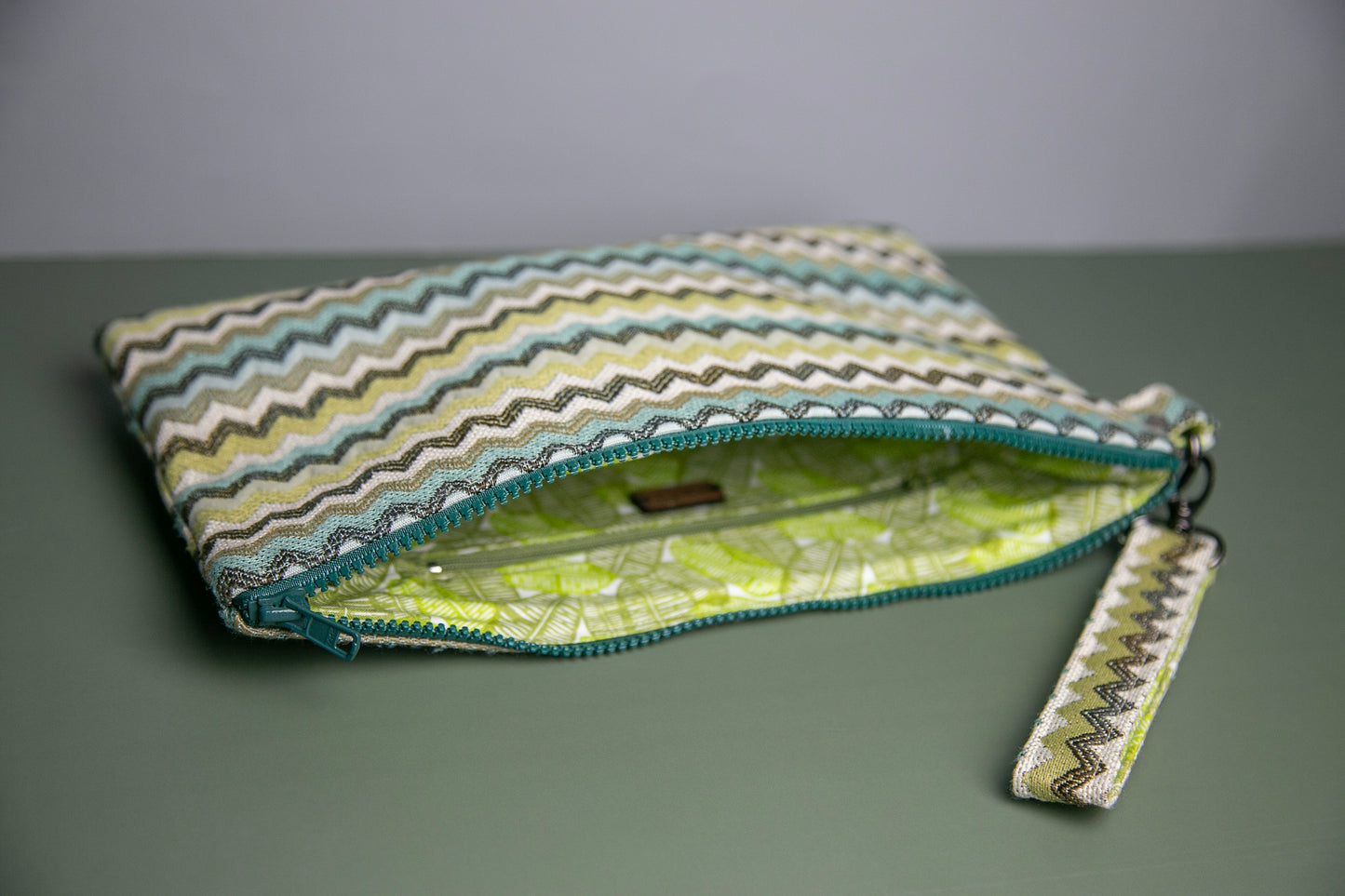 Pochette poignée amovible | Jacquard chevrons