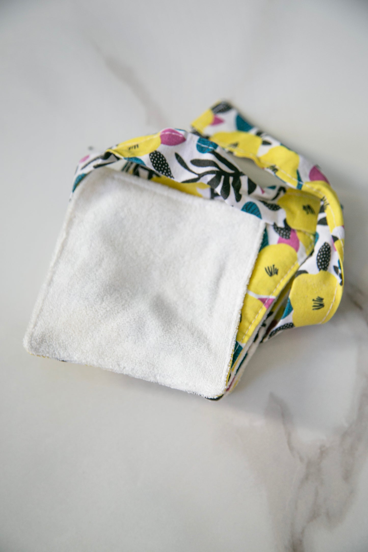 Carrés démaquillants eucalyptus | Pensées jaunes x7