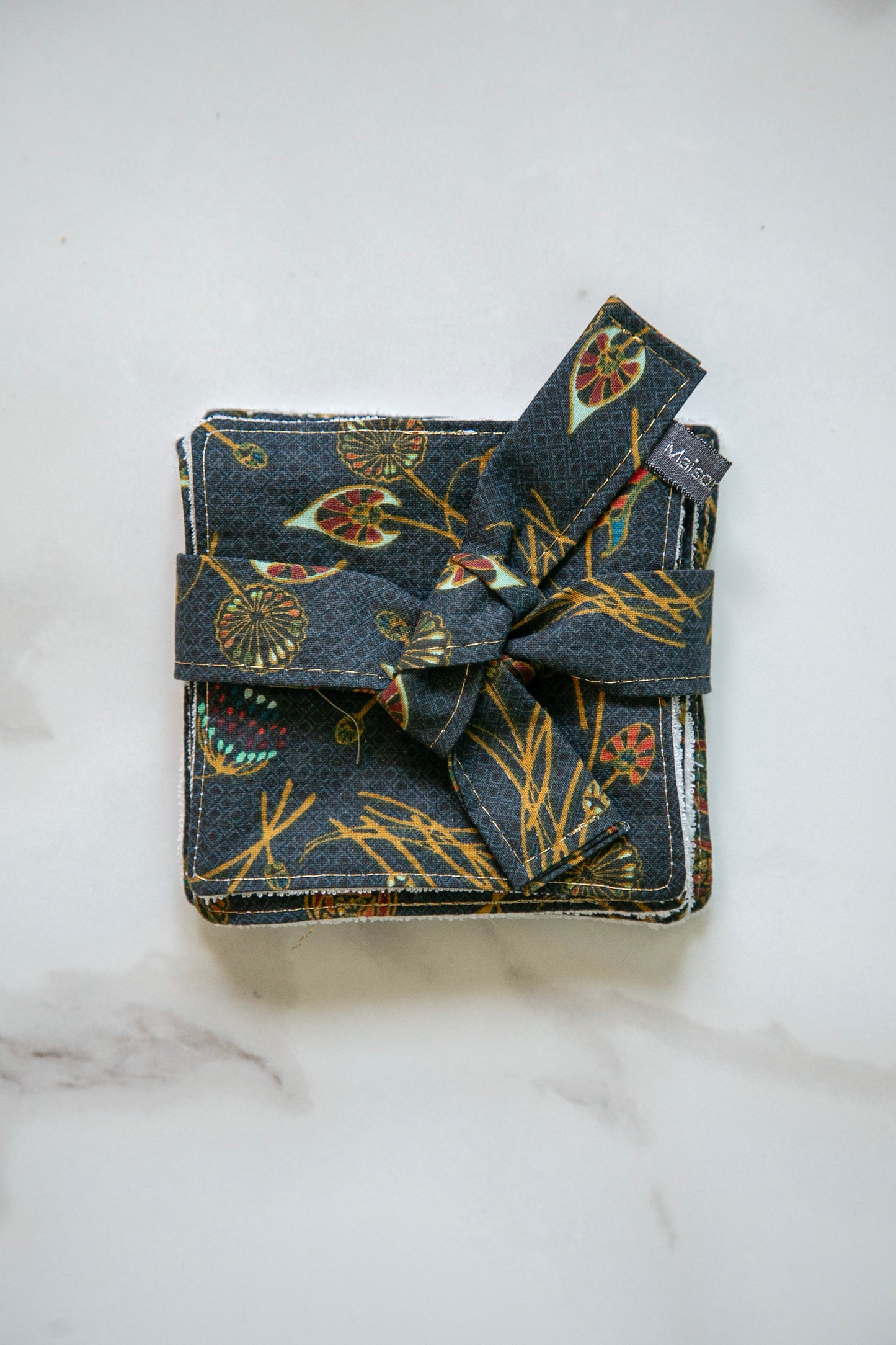 Carrés démaquillants eucalyptus | Fleurs  x7