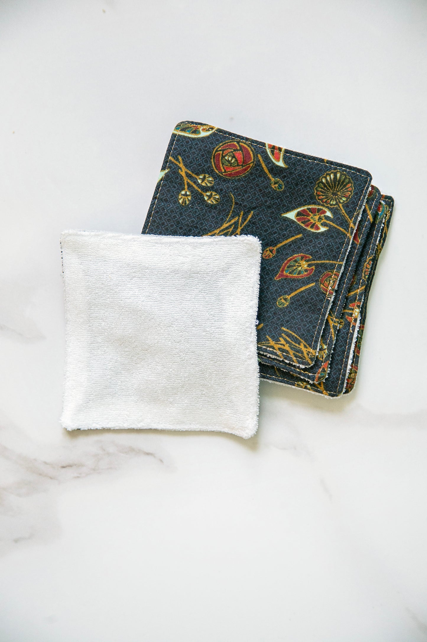 Carrés démaquillants eucalyptus | Fleurs  x7