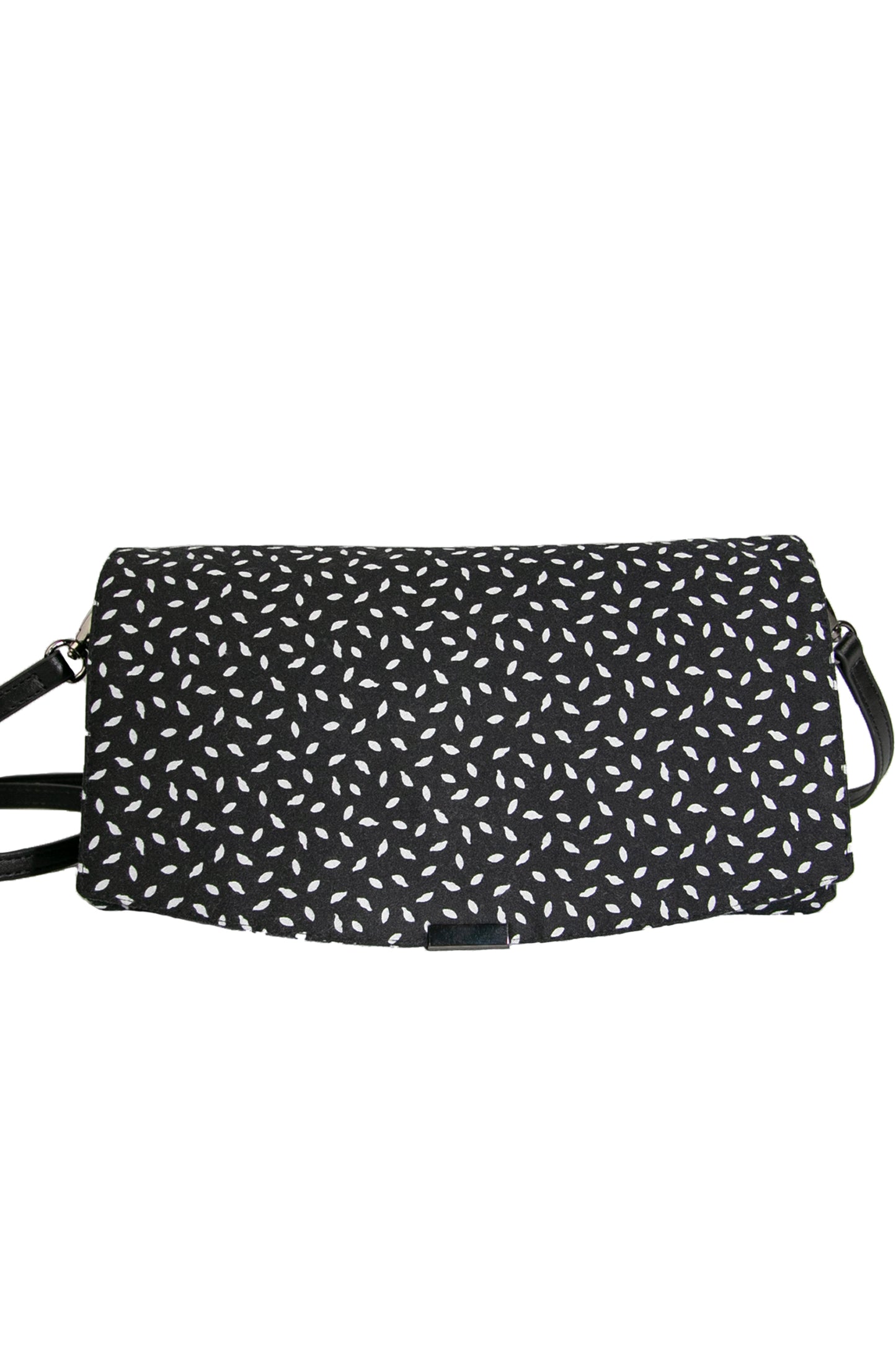 Pochette sangle amovible | Feuilles blanches