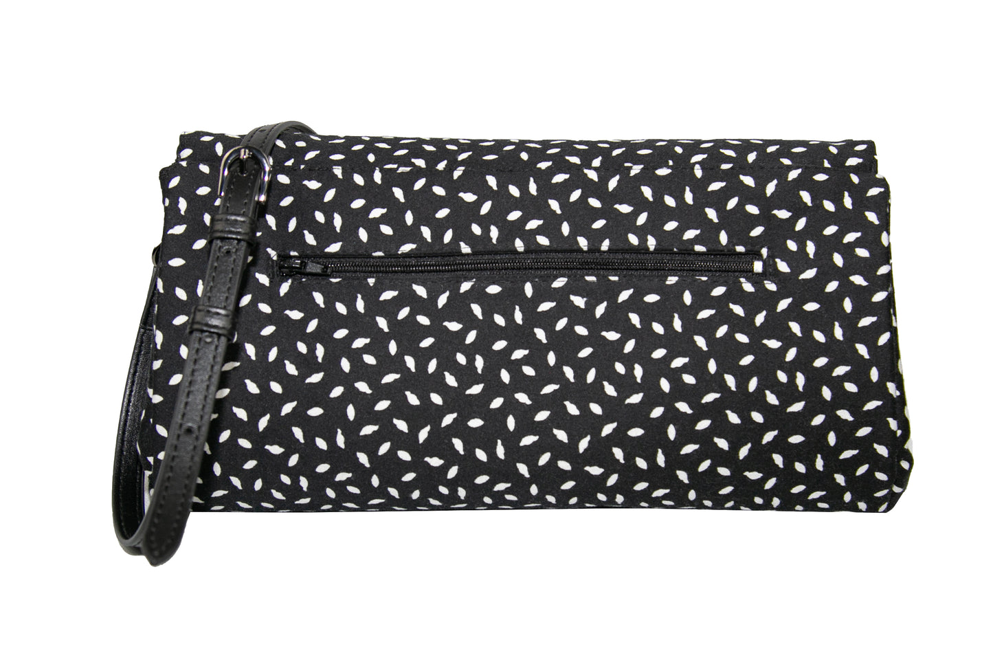 Pochette sangle amovible | Feuilles blanches