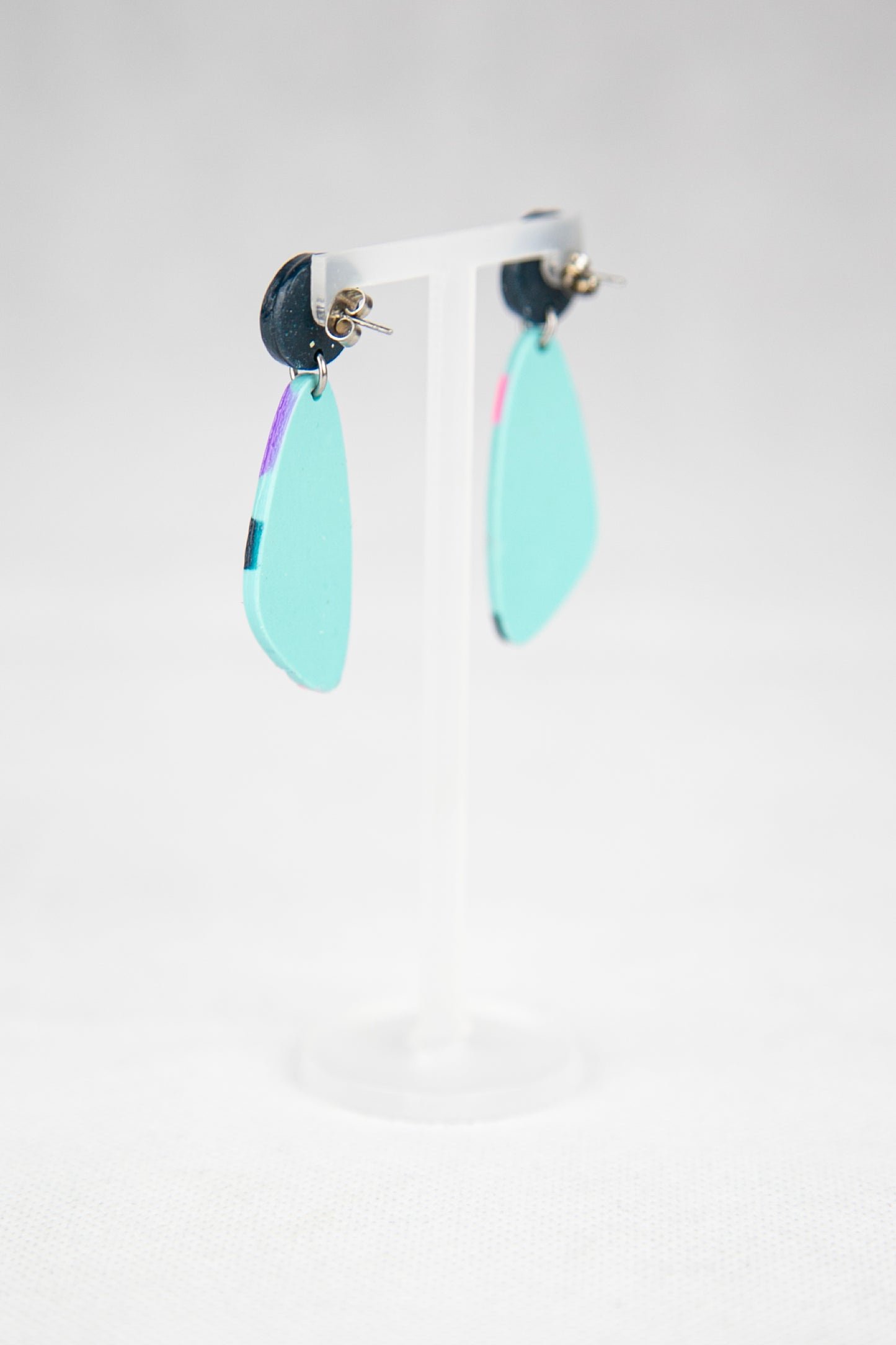 Boucles d'oreilles | Triangles - Motif terrazzo