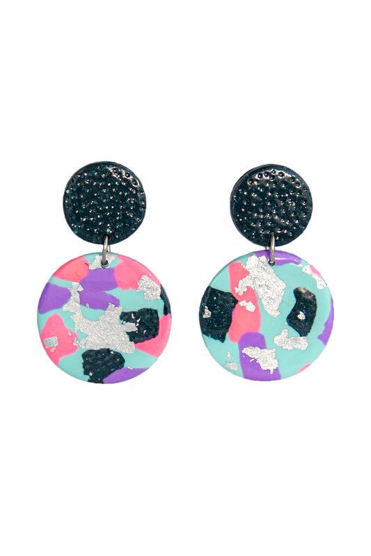 Boucles d'oreilles | Ronds - Motif terrazzo