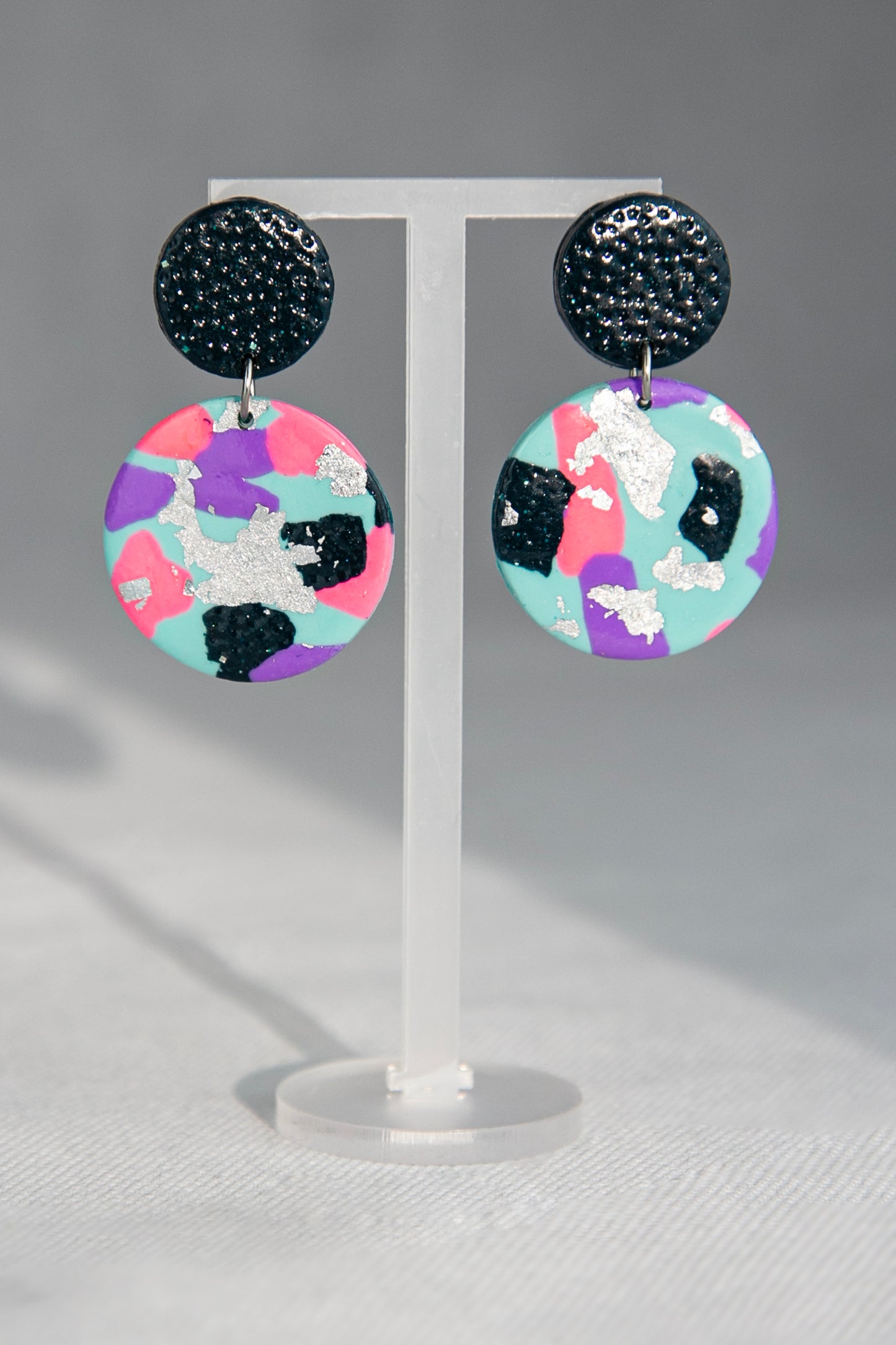Boucles d'oreilles | Ronds - Motif terrazzo