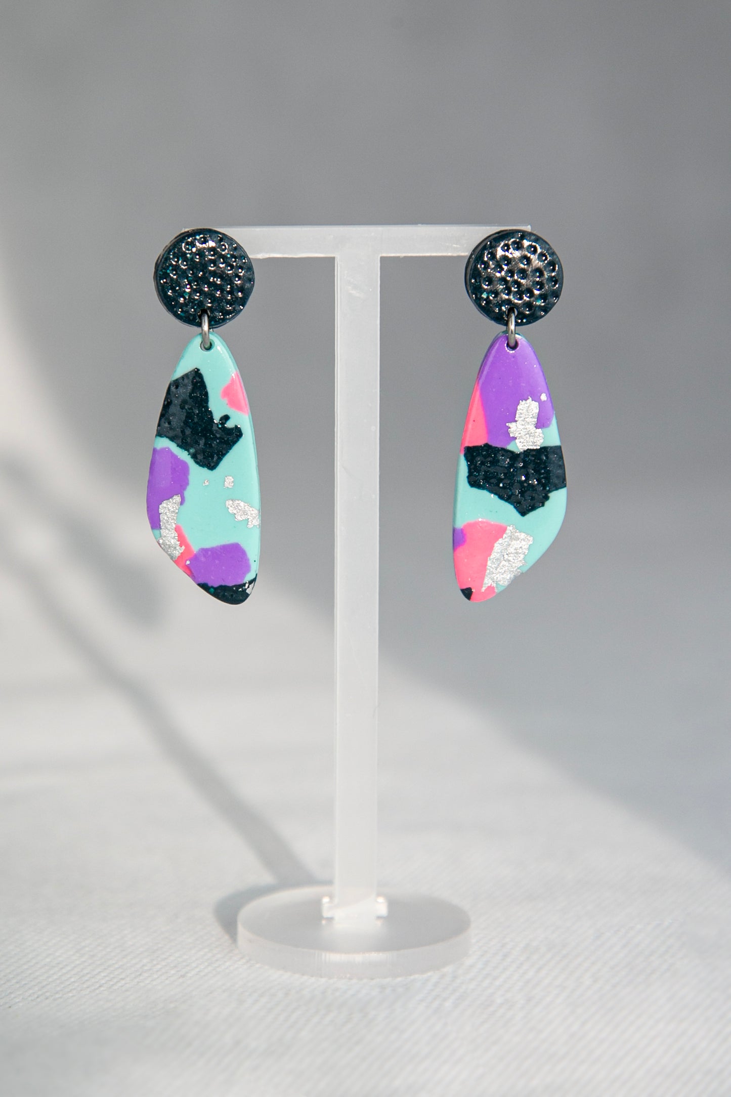Boucles d'oreilles | Triangles - Motif terrazzo