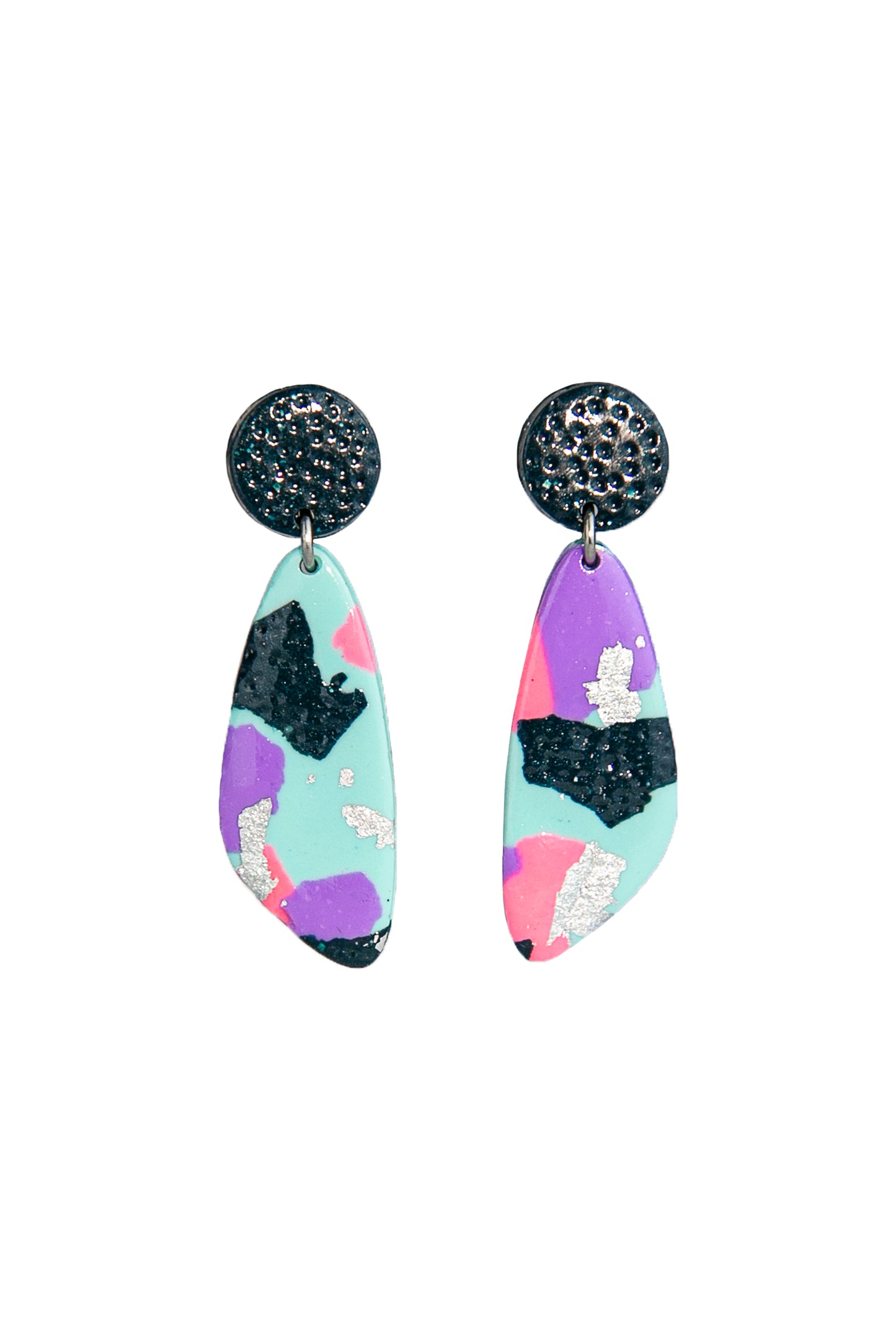 Boucles d'oreilles | Triangles - Motif terrazzo
