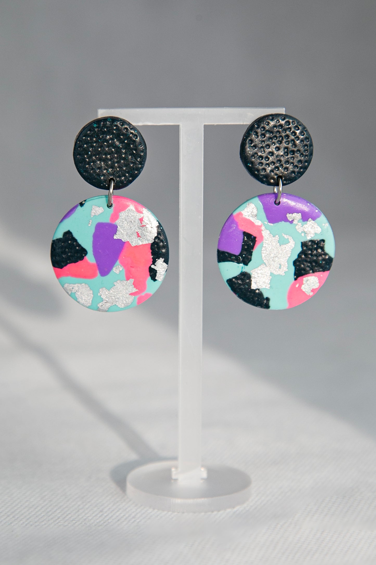 Boucles d'oreilles | Ronds - Motif terrazzo