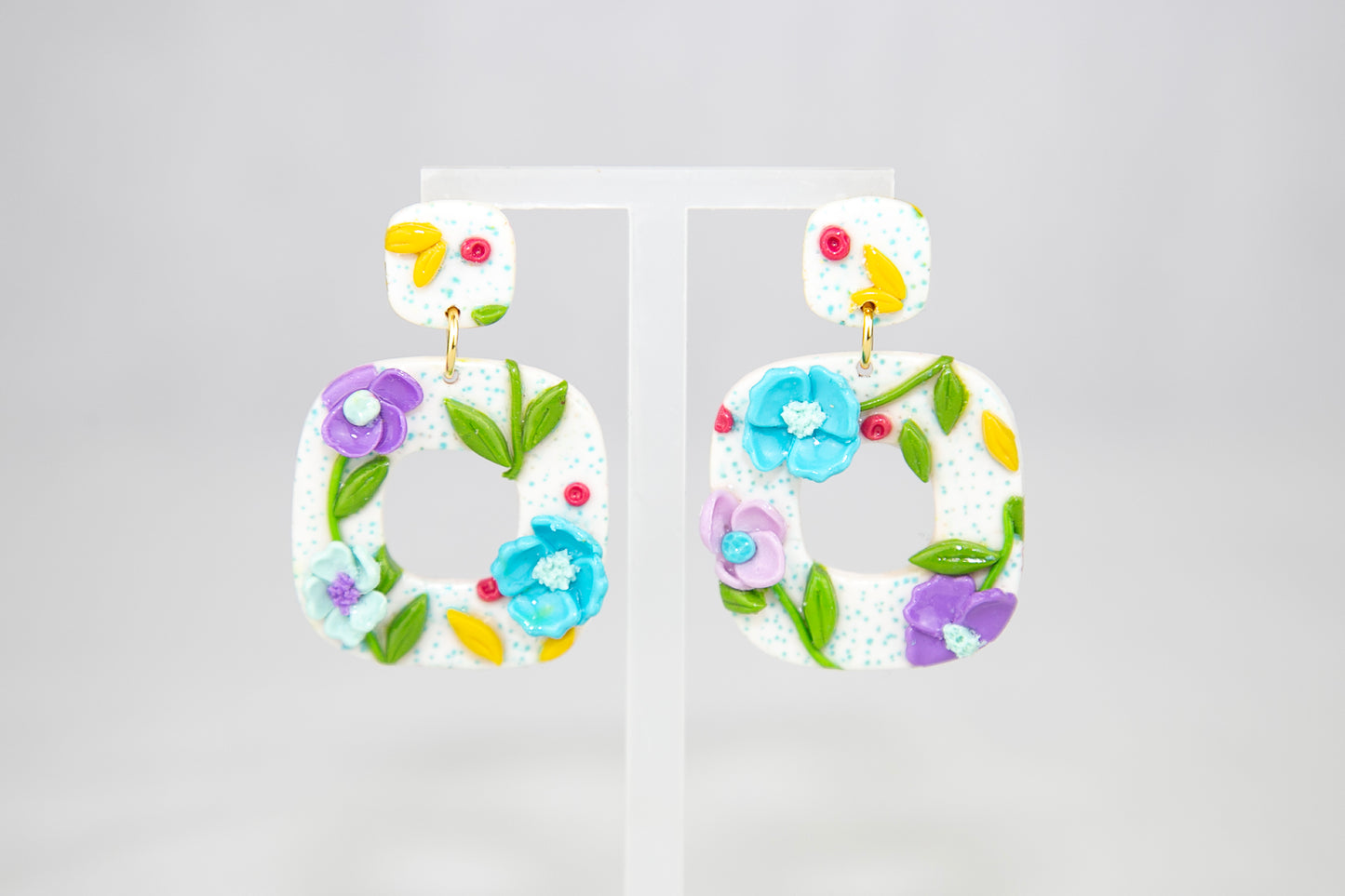 Boucles d'oreilles | Squircles - Art floral