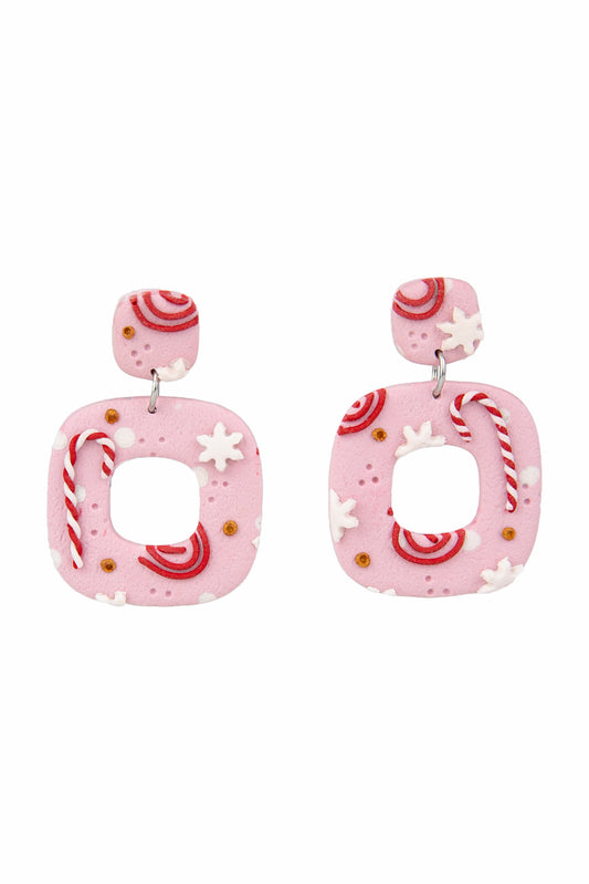 Boucles d'oreilles | Squircles - Noël Rose