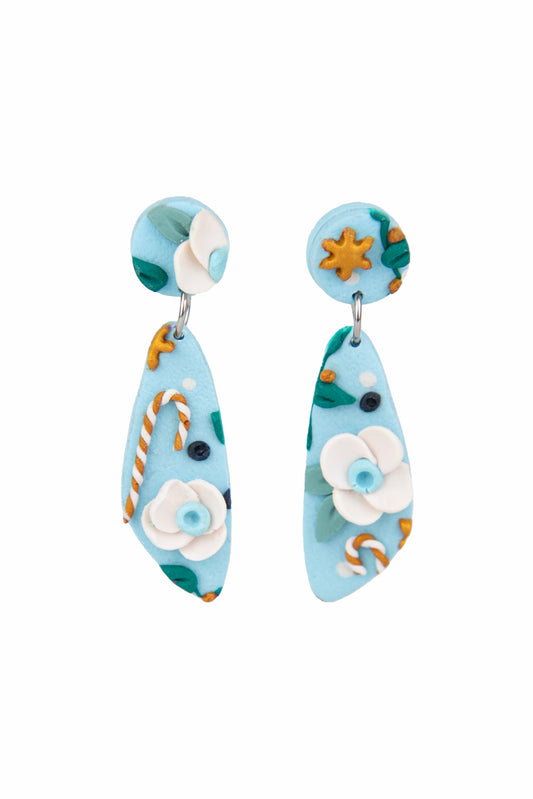 Boucles d'oreilles | Triangles - Noël Bleu