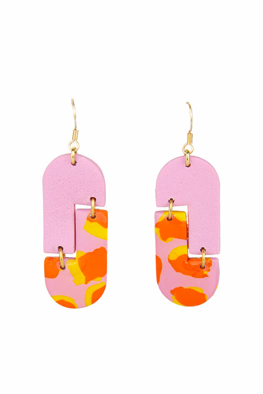 Boucles d'oreilles | Balances - Motif léopard rose