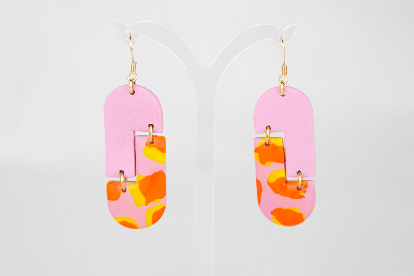 Boucles d'oreilles | Balances - Motif léopard rose