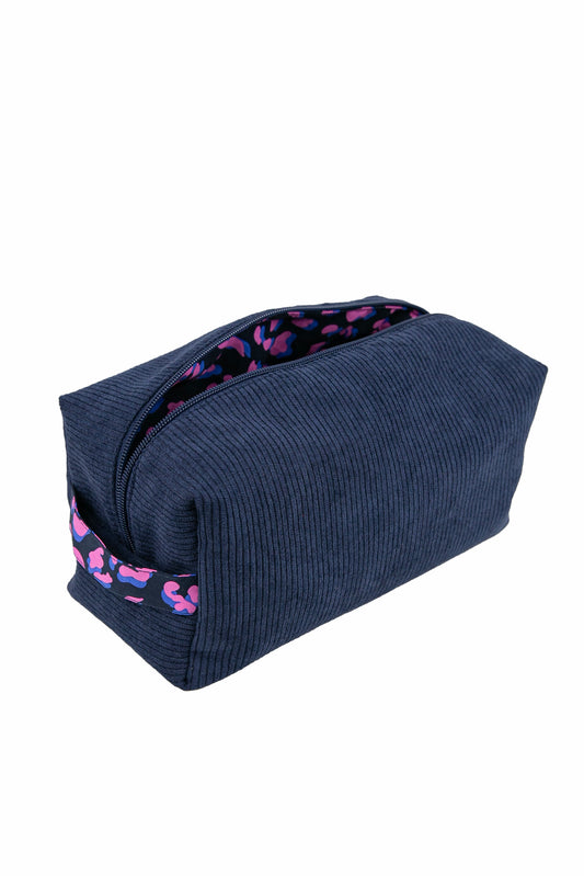 Trousse de toilette | Motif léopard bleu