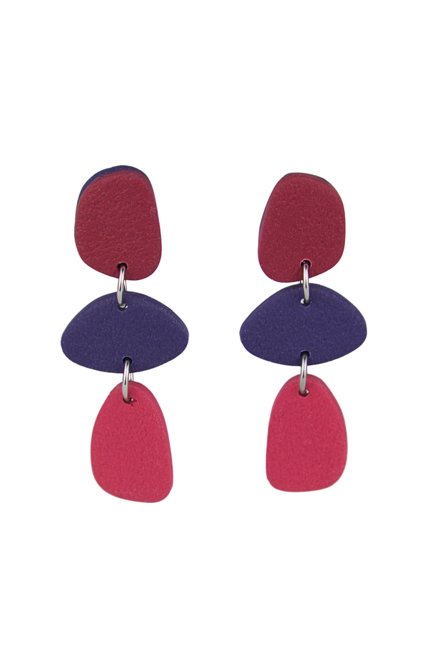 Boucles d'oreilles | Pendants - Color Block Vin/Rose/Bleu
