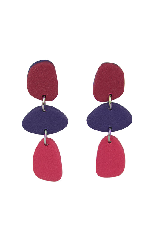 Boucles d'oreilles | Pendants - Color Block Vin/Rose/Bleu