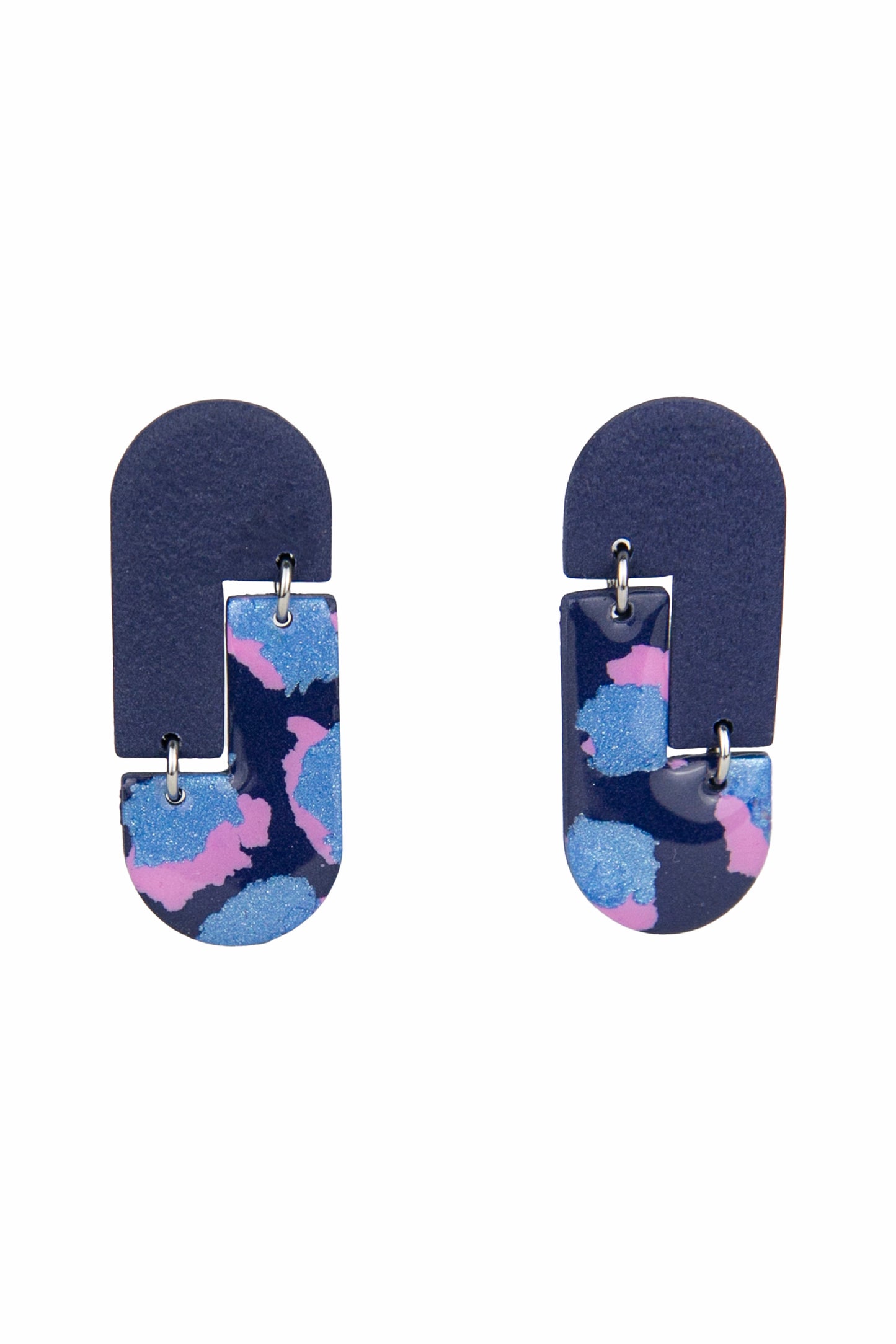 Boucles d'oreilles | Balances - Motif léopard bleu