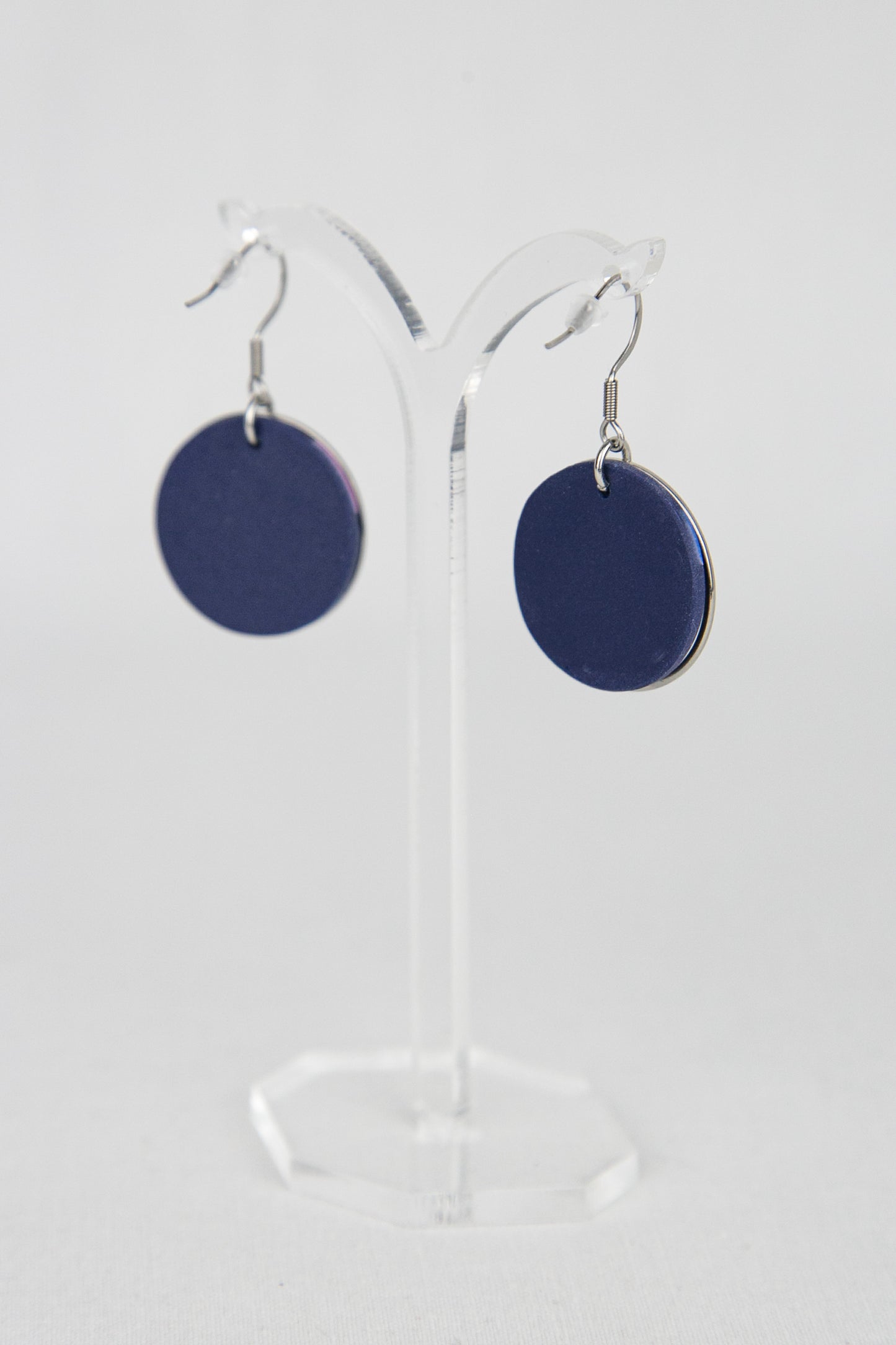 Boucles d'oreilles | Ronds - Motif léopard bleu