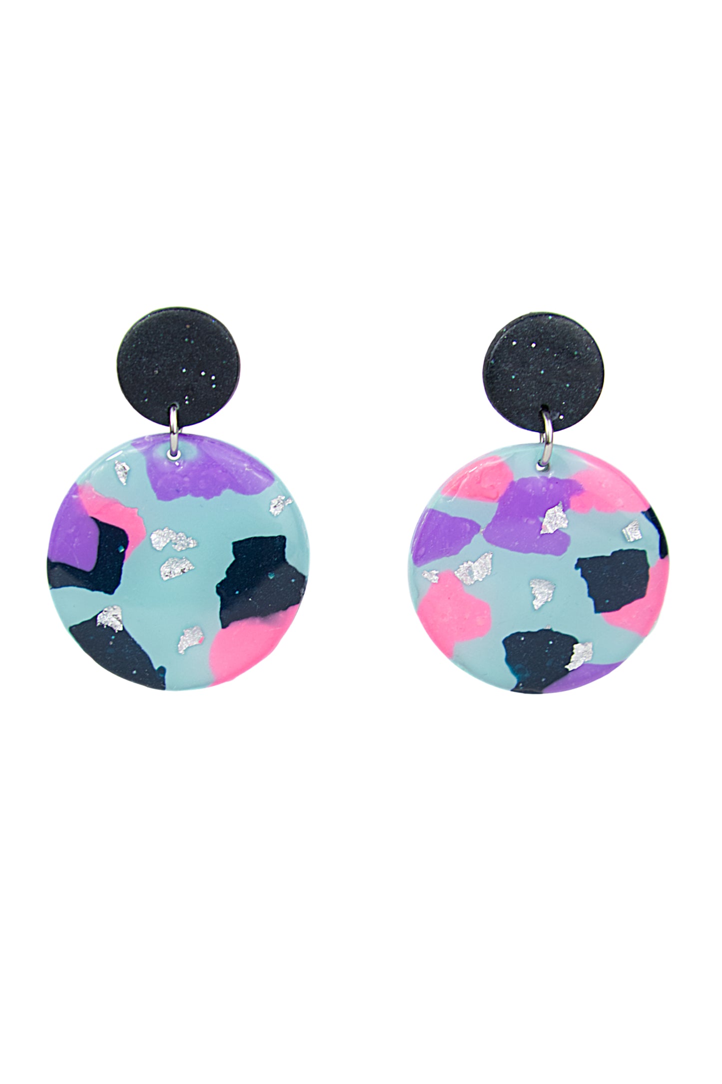 Boucles d'oreilles | Ronds - Motif terrazzo