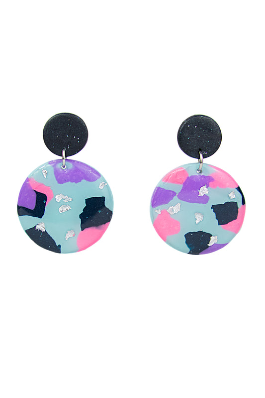 Boucles d'oreilles | Ronds - Motif terrazzo