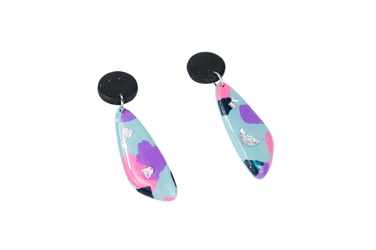Boucles d'oreilles | Triangles - Motif terrazzo