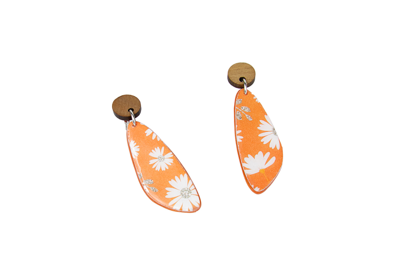 Boucles d'oreilles | Triangles -  Marguerites