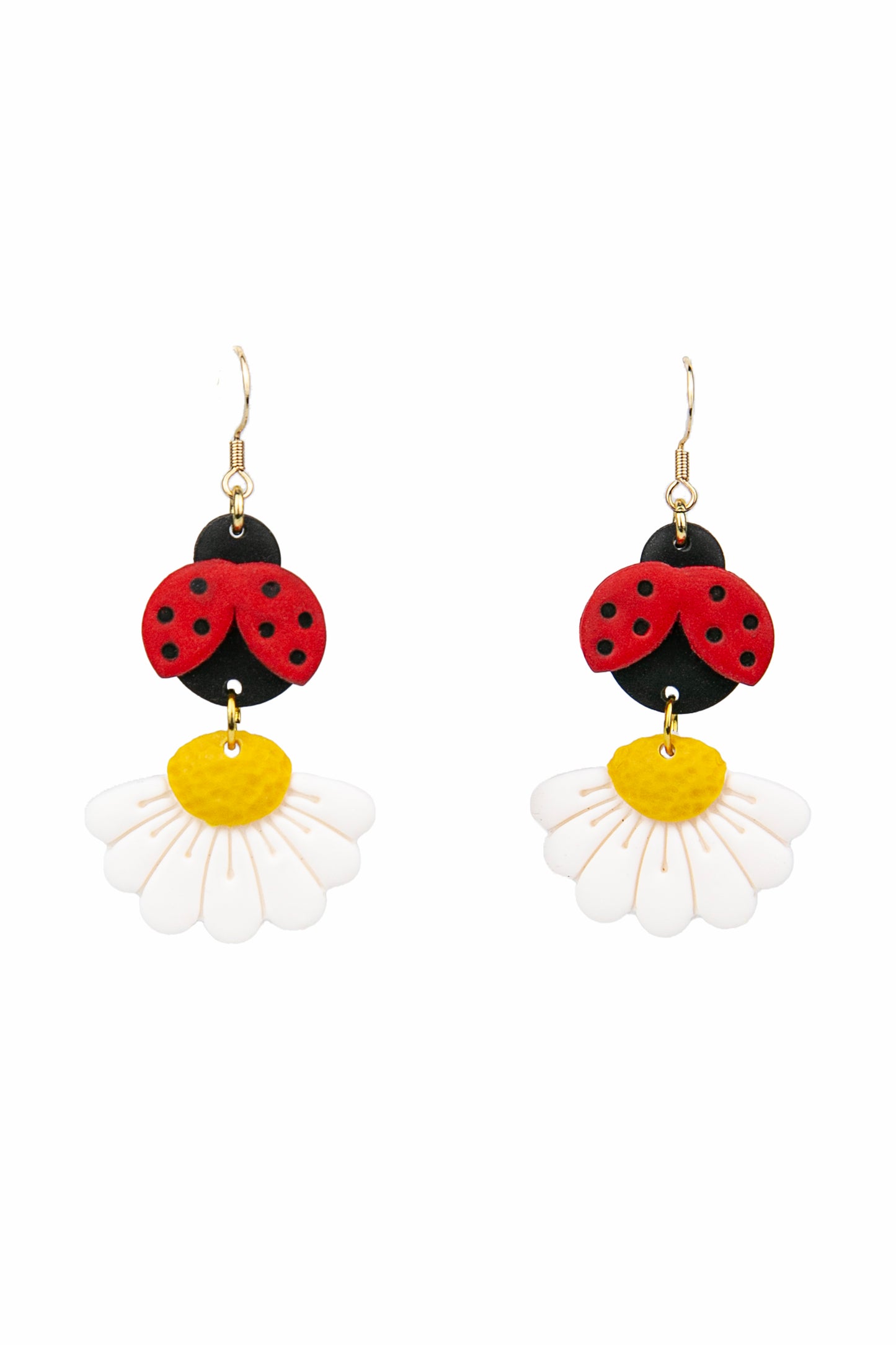 Boucles d'oreilles | Marguerites et Coccinelles