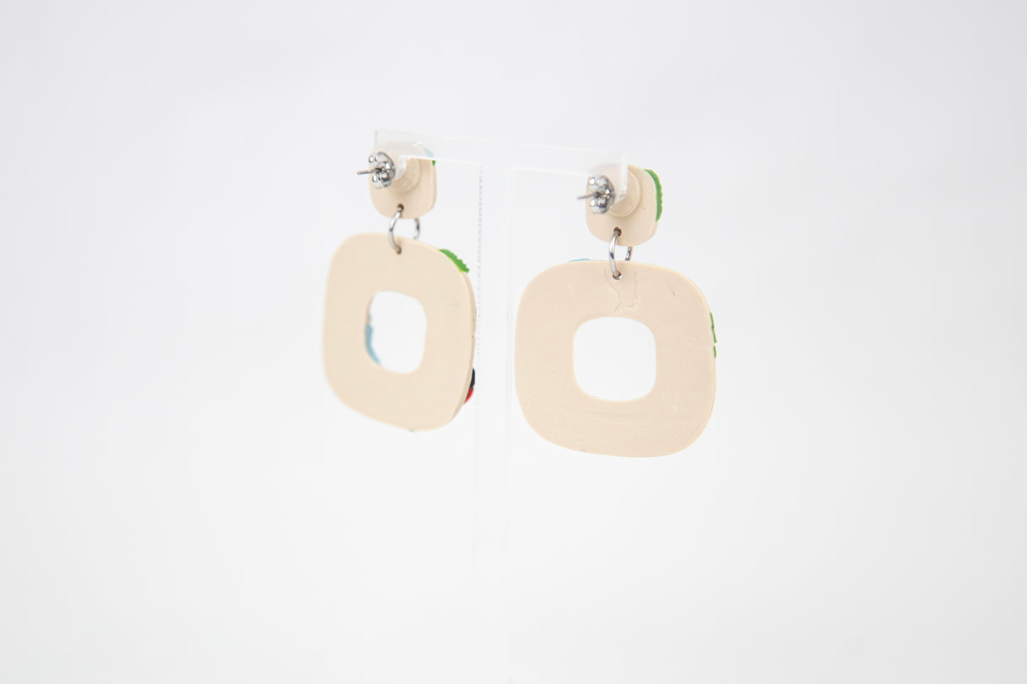 Boucles d'oreilles | Squircles - Myosotis et Coccinelles